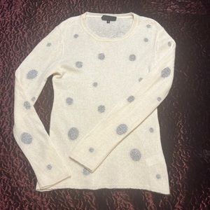 Women’s Quinn Cashmere Polka Dot Pullover Sweater (M)